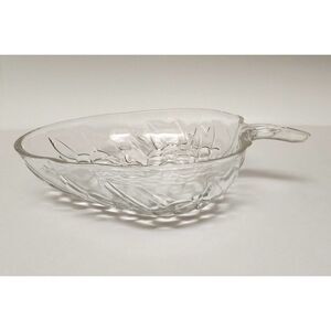 Vintage INDIANA GLASS 10" x 13" Clear Grape & Fruit Shape Bowl Bubble Design USA